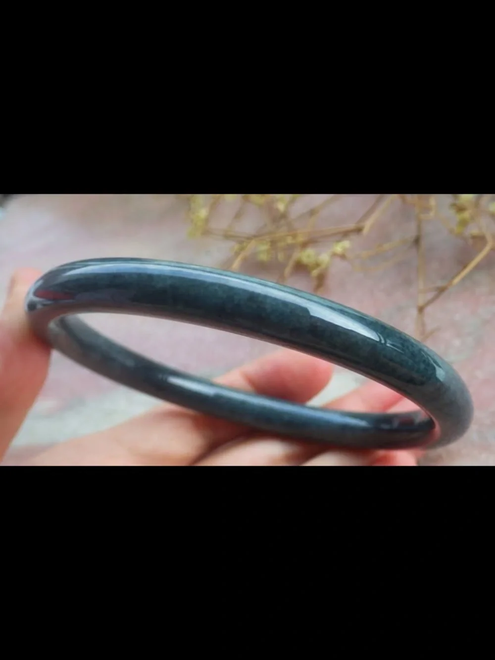 Dark green Gray Jade Bangle Bracelet jadeite certificate luck 70mm 8.5inches